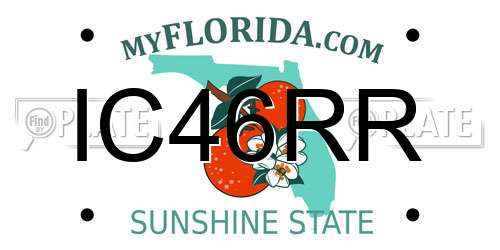 IC46RR Florida License Plate