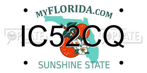 IC52CQ Florida License Plate