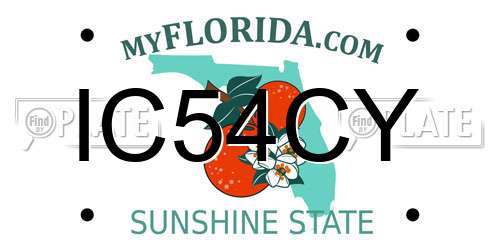 IC54CY Florida License Plate