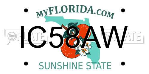 IC58AW Florida License Plate