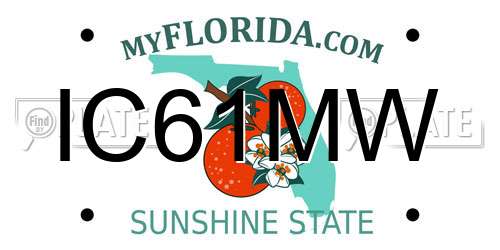 IC61MW Florida License Plate