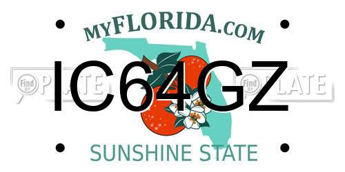 IC64GZ Florida License Plate