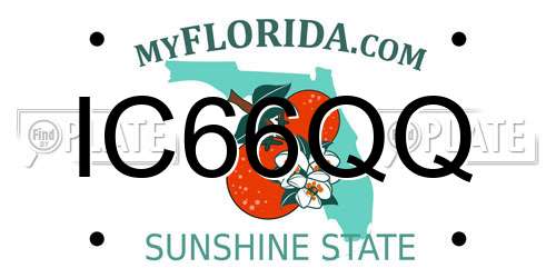 IC66QQ Florida License Plate