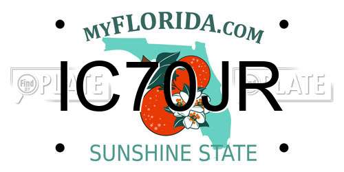 IC70JR Florida License Plate