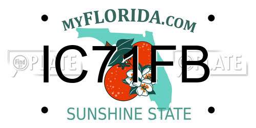 IC71FB Florida License Plate