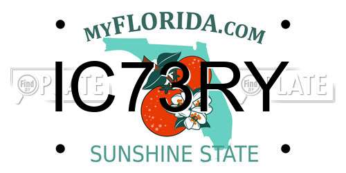 IC73RY Florida License Plate