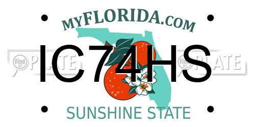 IC74HS Florida License Plate