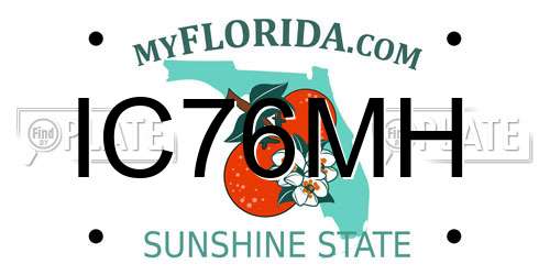IC76MH Florida License Plate