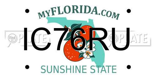 IC76RU Florida License Plate