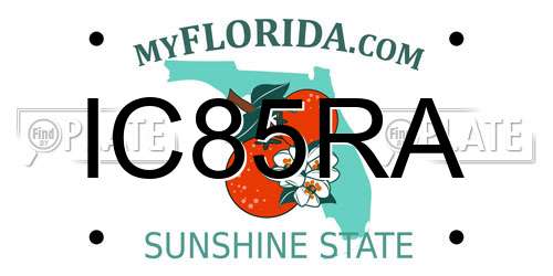 IC85RA Florida License Plate