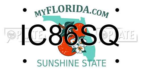IC86SQ Florida License Plate