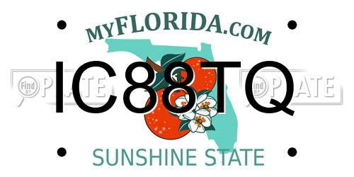 IC88TQ Florida License Plate