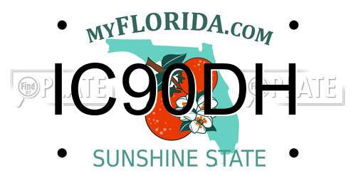 IC90DH Florida License Plate