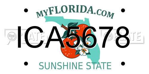 ICA5678 Florida License Plate