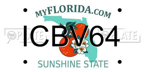 ICBV64 Florida License Plate