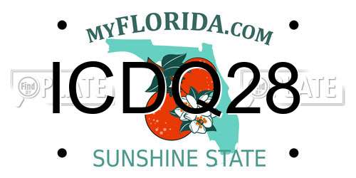 ICDQ28 Florida License Plate