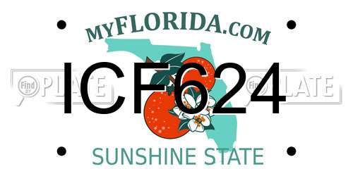 ICF624 Florida License Plate