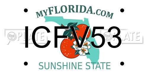 ICFV53 Florida License Plate