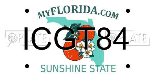 ICGT84 Florida License Plate