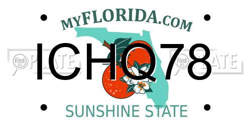 ICHQ78 Florida License Plate
