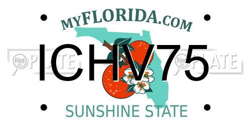 ICHV75 Florida License Plate