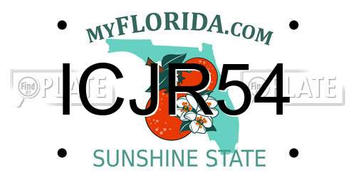 ICJR54 Florida License Plate