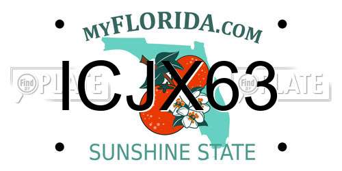 ICJX63 Florida License Plate