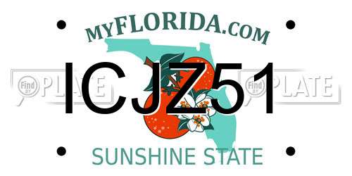 ICJZ51 Florida License Plate