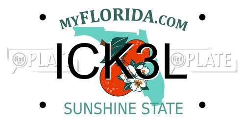 ICK3L Florida License Plate