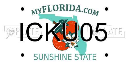 ICKU05 Florida License Plate