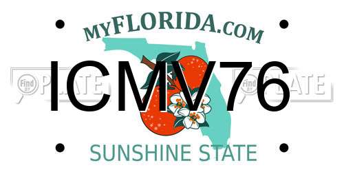 ICMV76 Florida License Plate