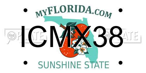 ICMX38 Florida License Plate
