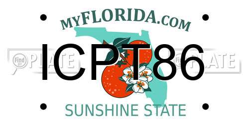 ICPT86 Florida License Plate