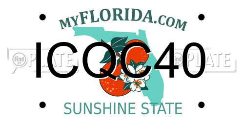 ICQC40 Florida License Plate
