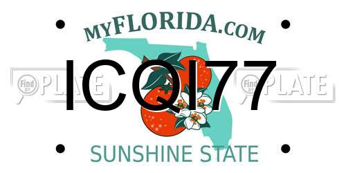 ICQI77 Florida License Plate