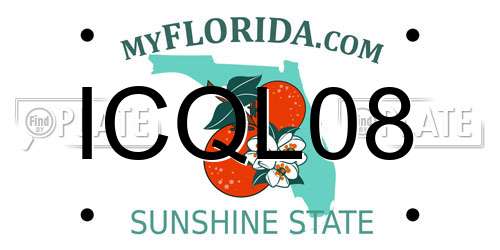 ICQL08 Florida License Plate