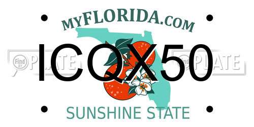 ICQX50 Florida License Plate