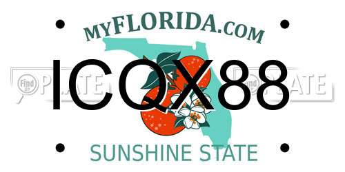 ICQX88 Florida License Plate