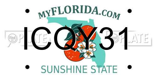 ICQY31 Florida License Plate