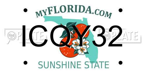 ICQY32 Florida License Plate
