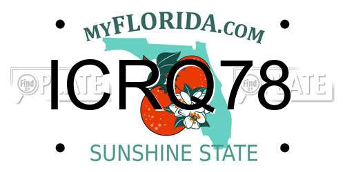 ICRQ78 Florida License Plate