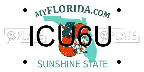 ICU6U Florida License Plate