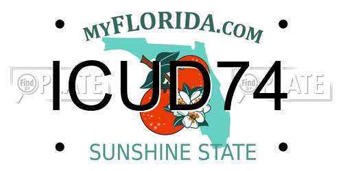 ICUD74 Florida License Plate