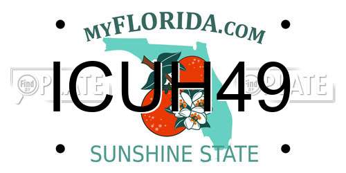 ICUH49 Florida License Plate