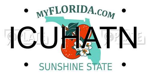 ICUHATN Florida License Plate