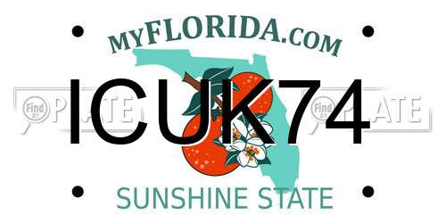 ICUK74 Florida License Plate