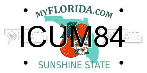 ICUM84 Florida License Plate