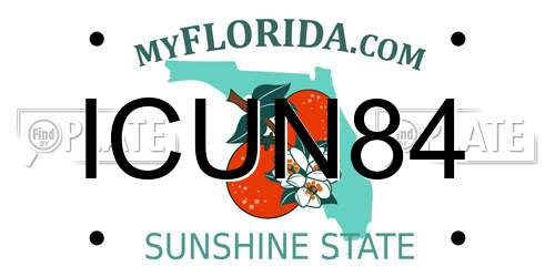 ICUN84 Florida License Plate