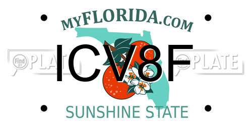 ICV8F Florida License Plate