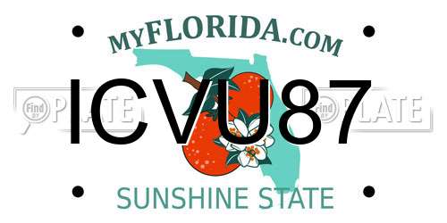 ICVU87 Florida License Plate